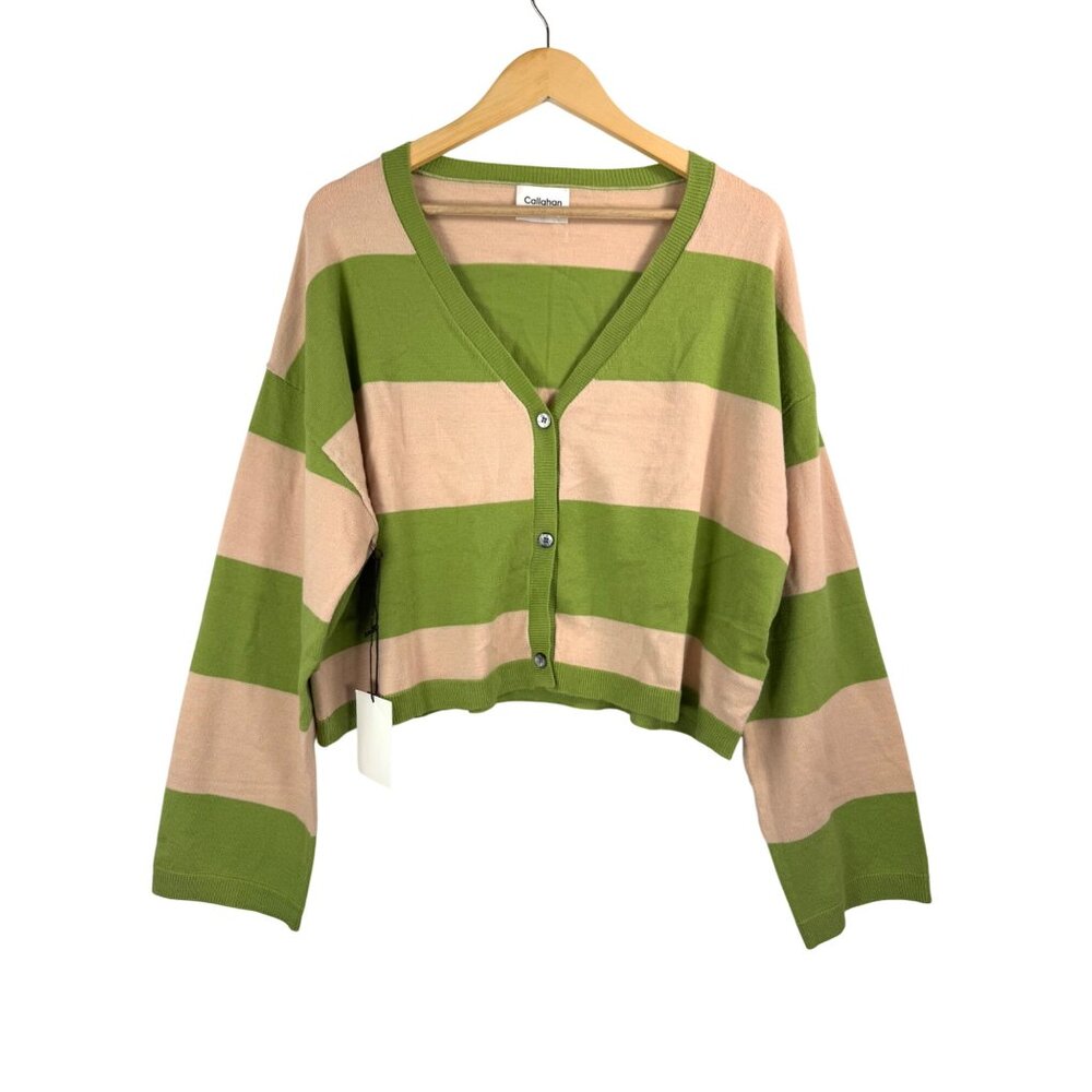 Revolve Callahan‎ lagen look oversized striped knit cardigan 90s preppy sz